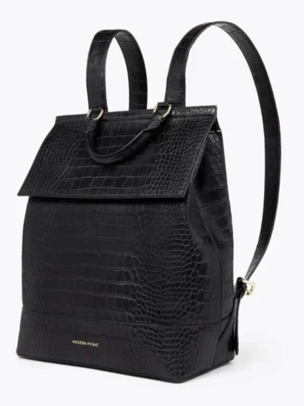 MODERN PICNIC "THE BACKPACK"  BLACK CROC WITH 1 BONUS "THE FOOD CONTAINER"